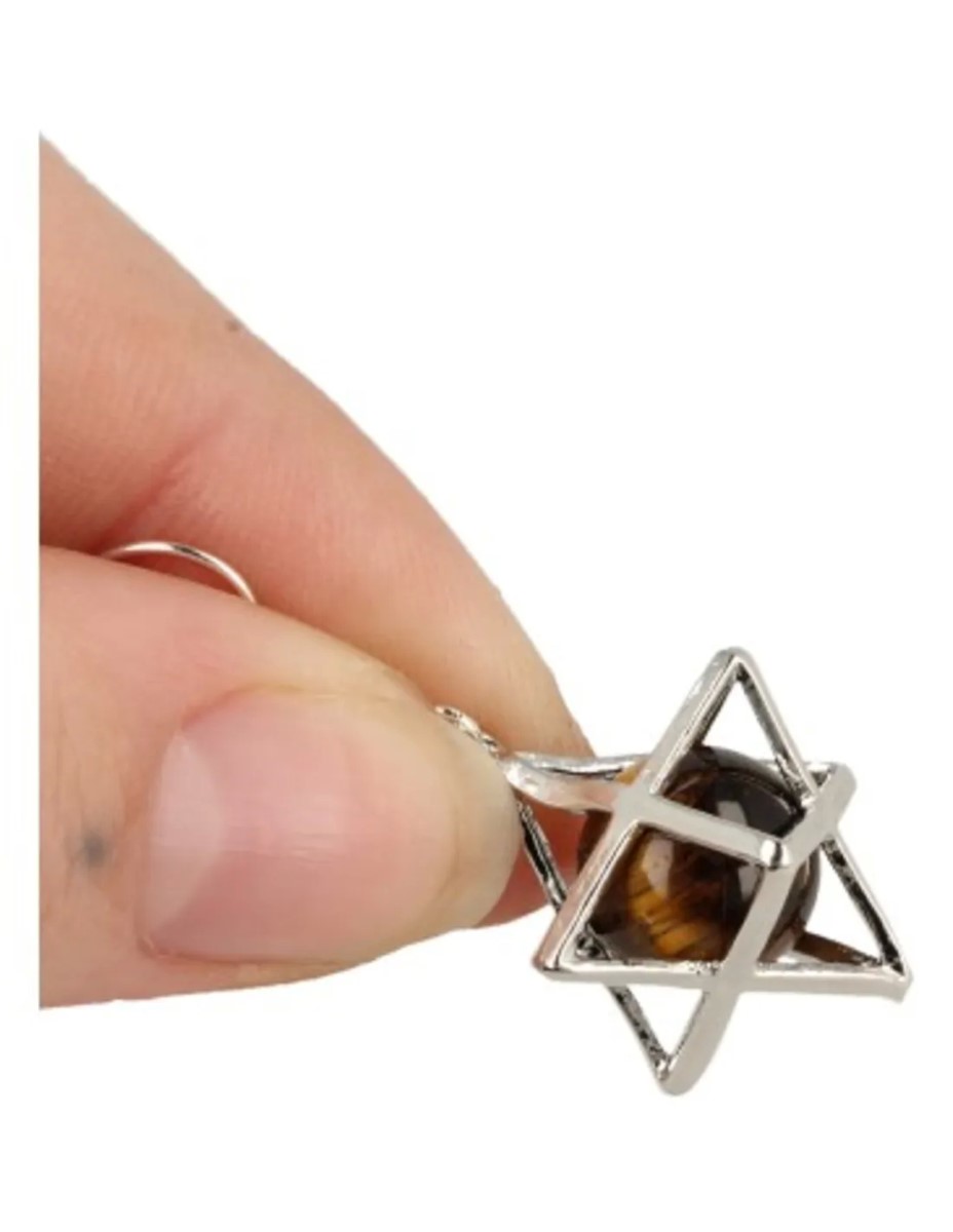 Tijgeroog oorbellen merkabah - Afbeelding 3
