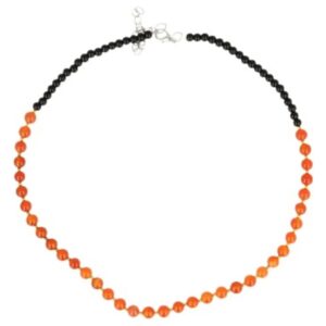 Carneool edelsteen ketting met zwart