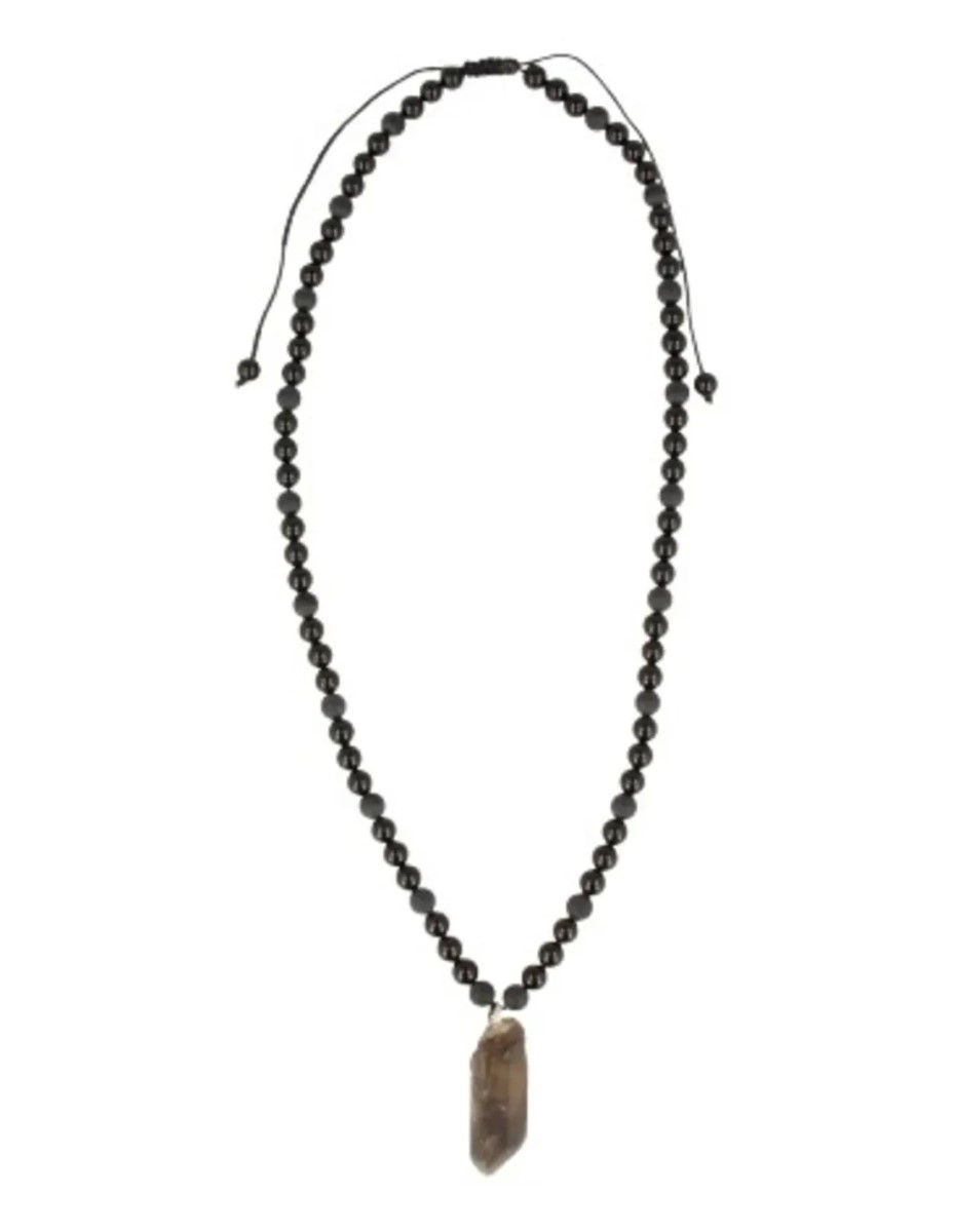 Obsidiaan zwart kralenketting mannen met Rookwarts ruwe punt - Afbeelding 3