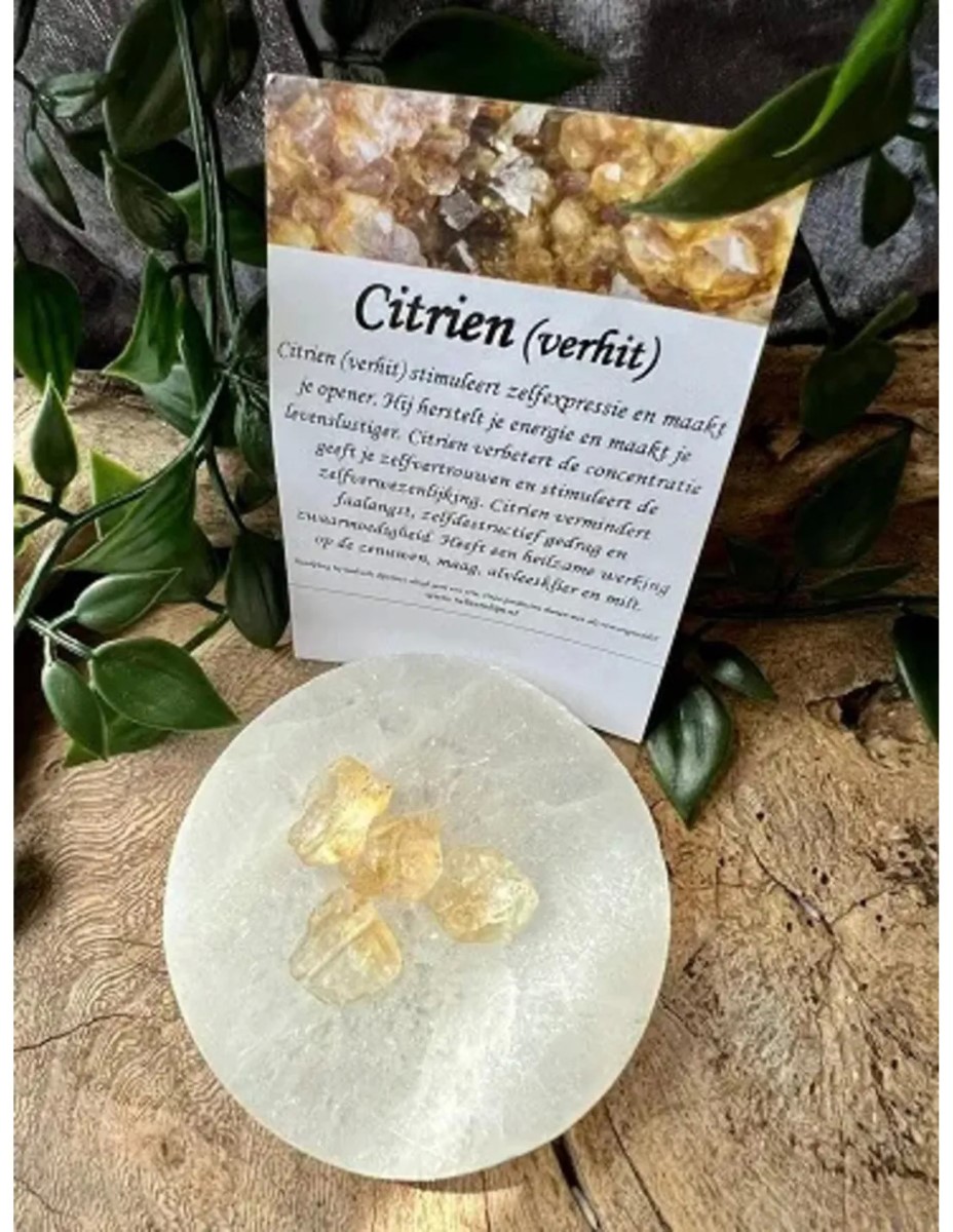 Citrien kralen (verhit) ruw - 4 st. - Afbeelding 2