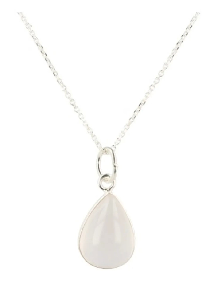 Roze kwarts druppel sieraden set zilver - Afbeelding 3