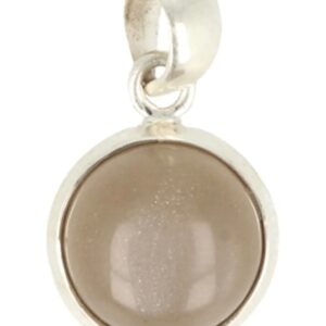 Maansteen grijs hanger zilver rond