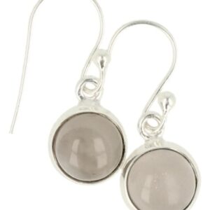 Maansteen grijs oorbellen zilver rond