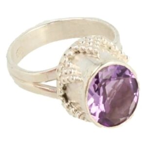 Amethist ring zilver facet bewerkt - 17