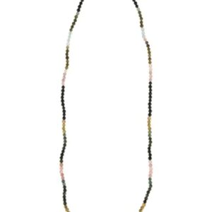 Toermalijn watermeloen collier rond 3mm