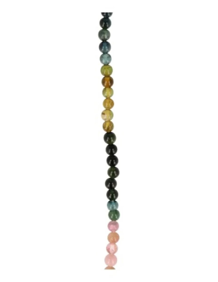 Toermalijn watermeloen collier rond 3mm - Afbeelding 3
