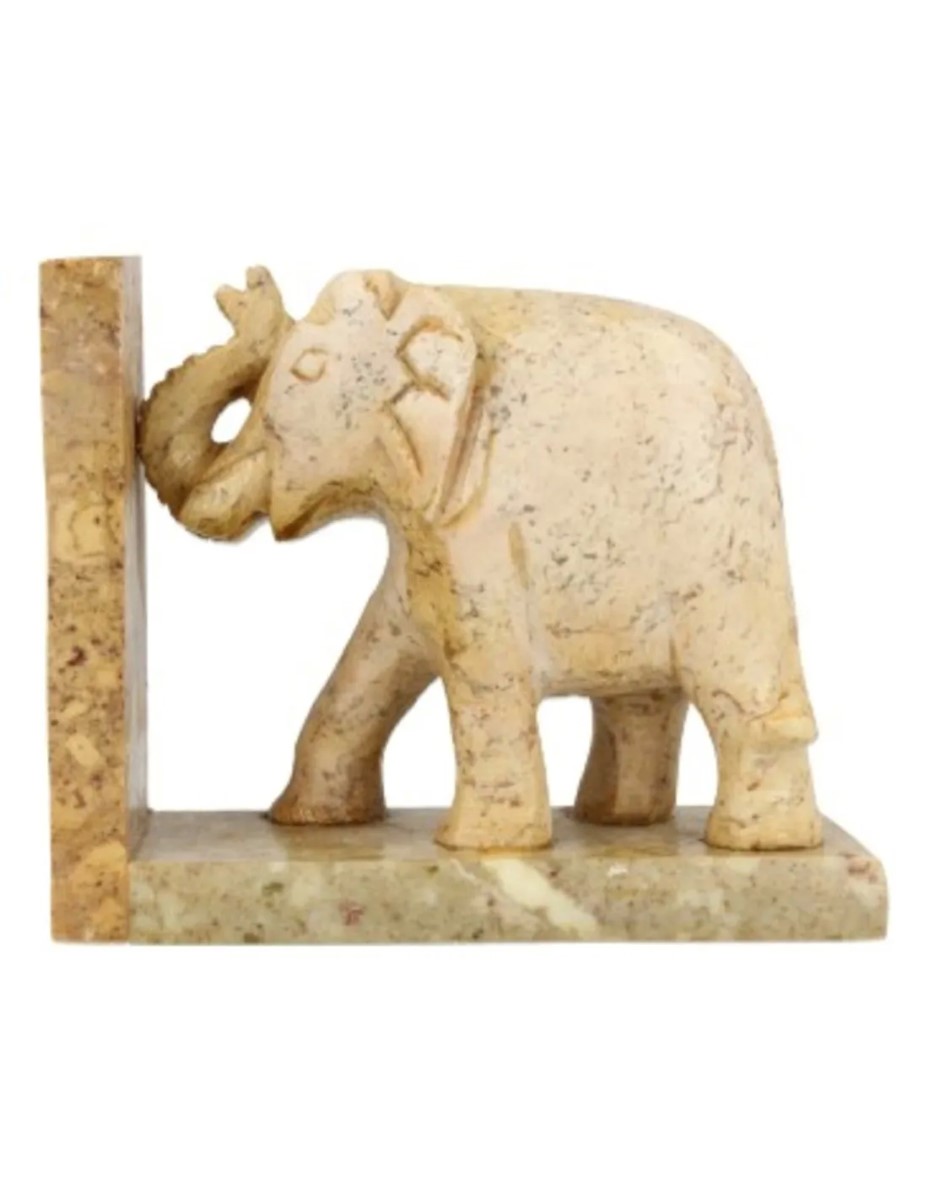 Speksteen olifant set boekensteunen 10 cm - Afbeelding 3