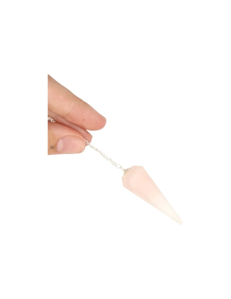 Pendel facet + kaart Roze kwarts - Afbeelding 3