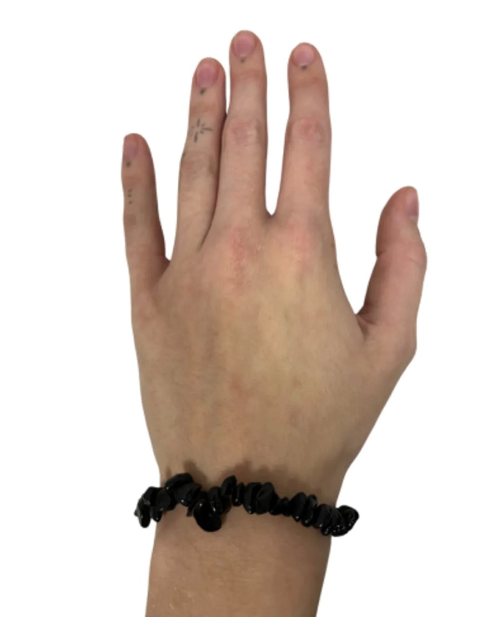 Obsidiaan zwart splitarmband + kaart - Afbeelding 3