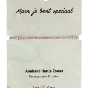 Hartje zomer armband Aardbeienkwarts - Moederdag