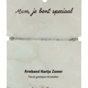 Hartje zomer armband Fluoriet regenboog - Moederdag