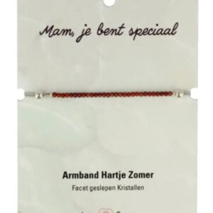 Hartje zomer armband Jaspis rood - Moederdag