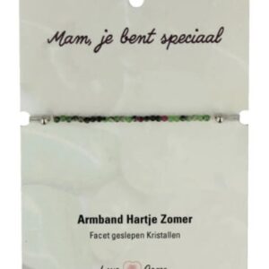 Hartje zomer armband Robijn in Zoisiet - Moederdag