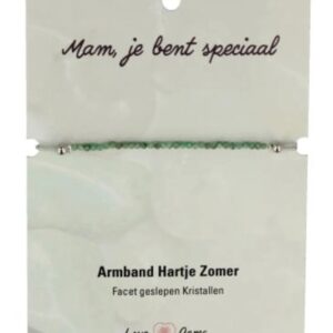 Hartje zomer armband Smaragd - Moederdag