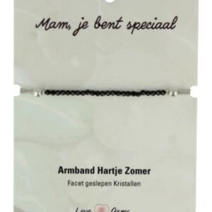 Hartje zomer armband Toermalijn zwart - Moederdag