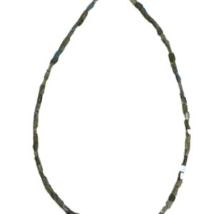 Labradoriet collier blokjes met zilveren slotje