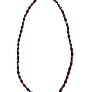 Granaat collier ovaal facet met zilveren slotje