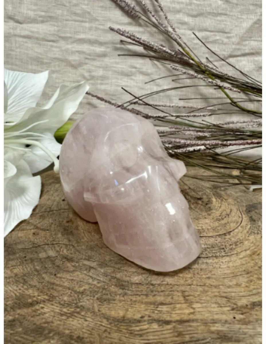 Roze kwarts schedel nr.5 - Afbeelding 2