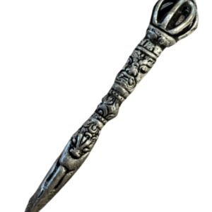 Phurba messing 10,5 cm - verzilverd