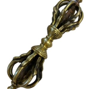 Dorje (Vajra) messing 9-spaken 17 cm model1
