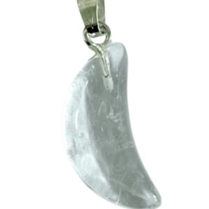 Bergkristal edelsteen maanhanger 20 mm