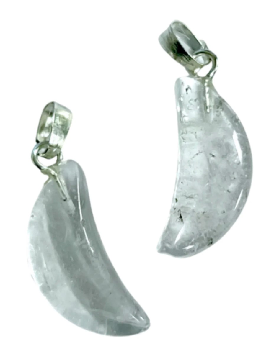 Bergkristal edelsteen maanhanger 20 mm - Afbeelding 3