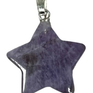 Amethist edelsteen sterhanger 20 mm