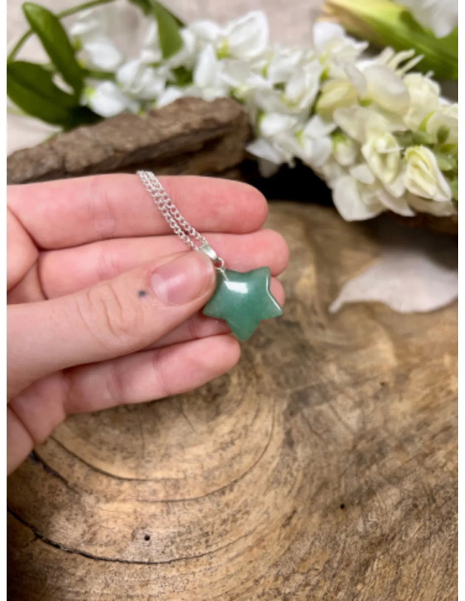 Aventurijn groen edelsteen sterhanger 20 mm - Afbeelding 2