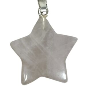 Roze kwarts edelsteen sterhanger 20 mm