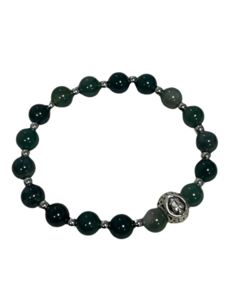 Agaat mos sterrenbeeld armband - Weegschaal