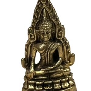 Thaise boeddha op lotus - Bronzen beeldje klein