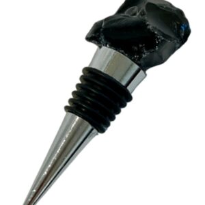 Obsidiaan zwart wijnstopper ruw