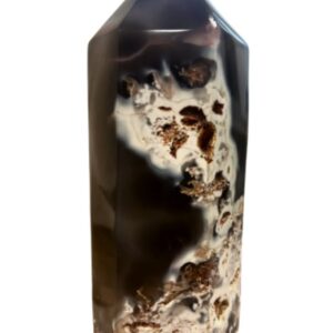 Agaat edelsteen punt gekristalliseerd (drusy) nr.01