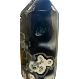 Agaat edelsteen punt gekristalliseerd (drusy) nr.03