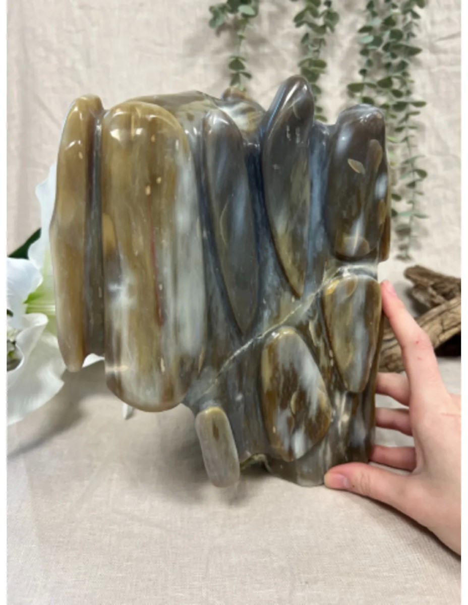 Chalcedoon edelsteen sculptuur nr.01 - Afbeelding 2