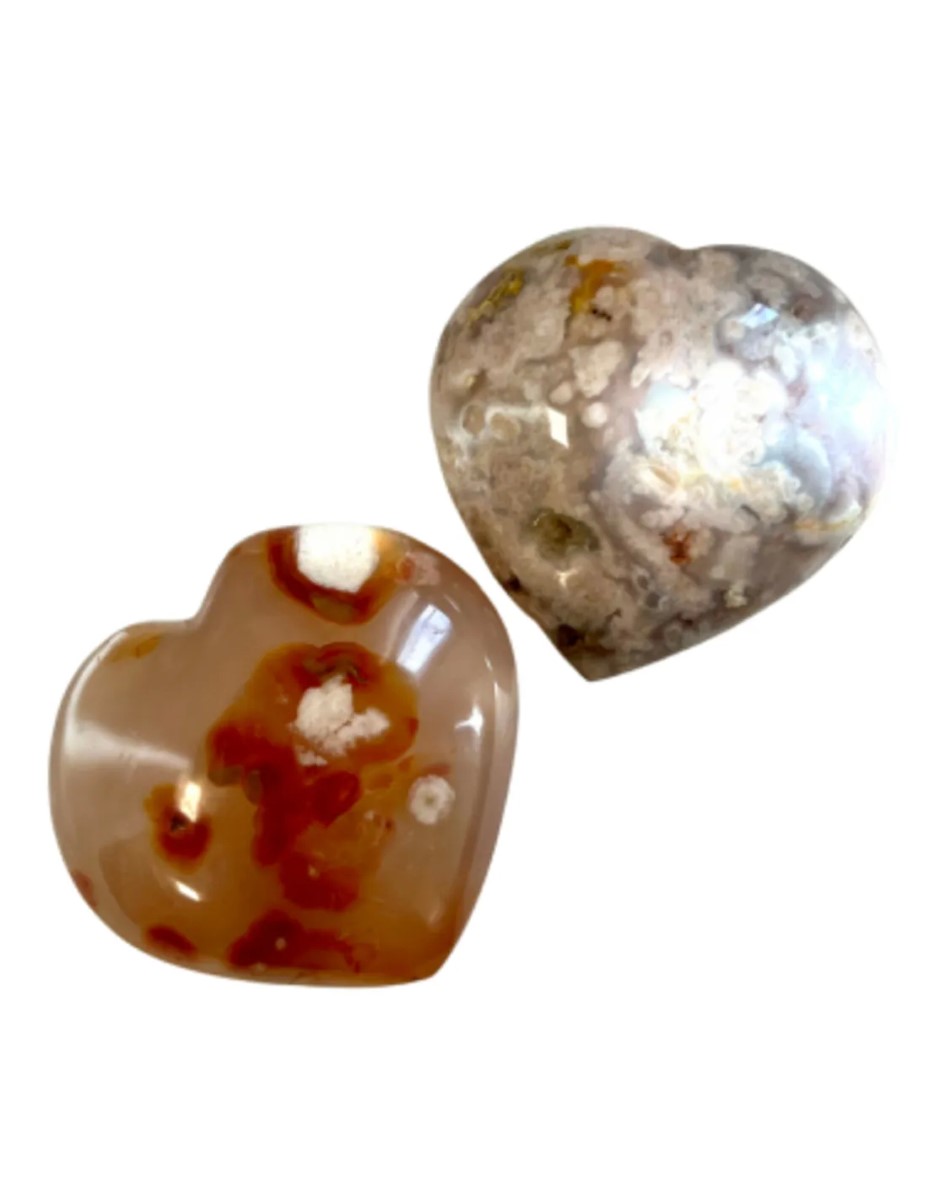 Agaat bloem edelsteen hart 200-250 gr. - Afbeelding 3