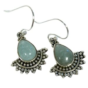 Amazoniet zilveren design oorbellen model 2