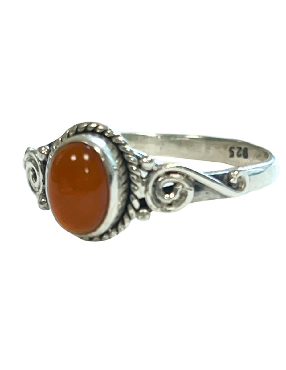 Carneool ring boho zilver nr.3 - maat 19