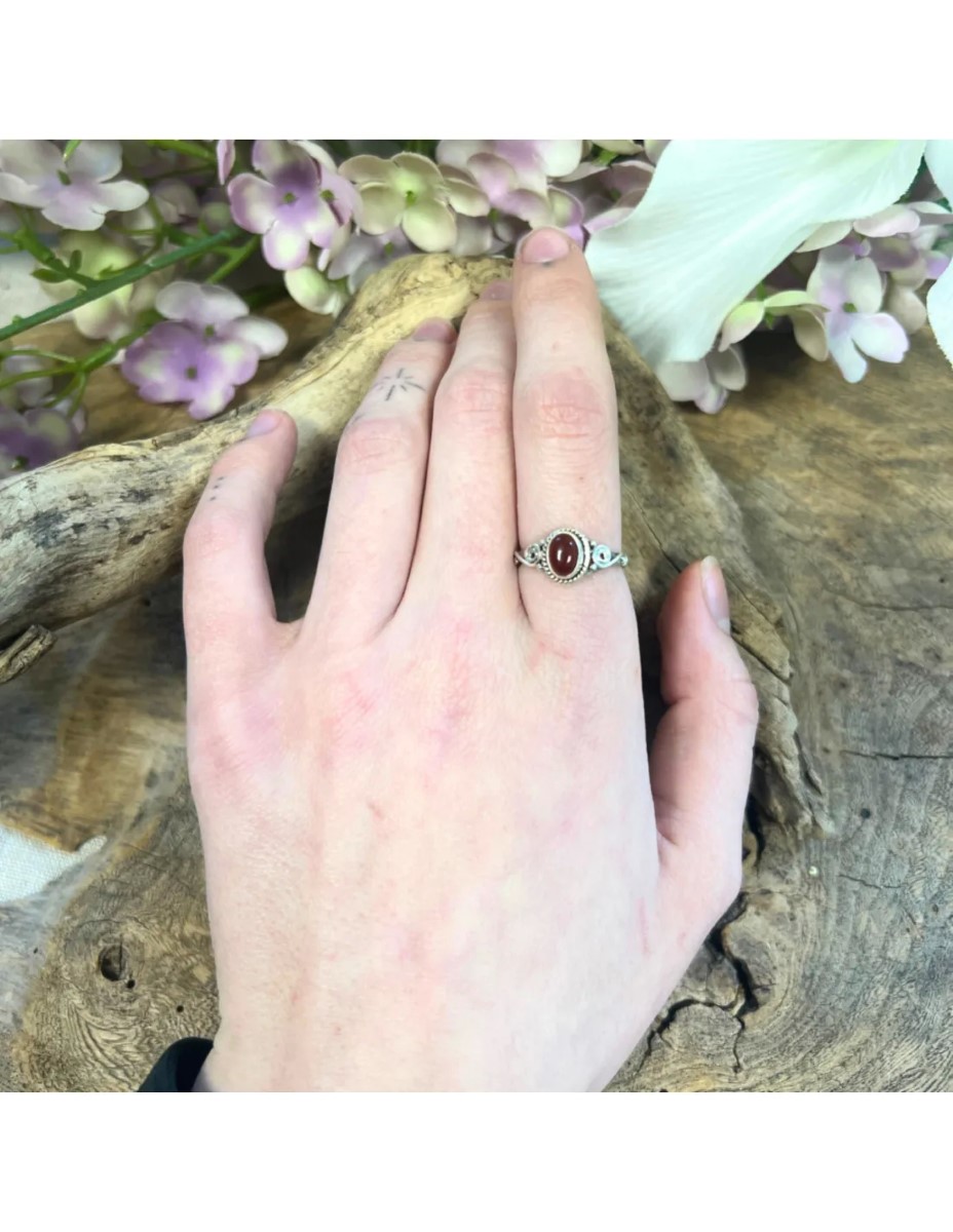 Carneool ring boho zilver nr.3 - maat 19 - Afbeelding 2