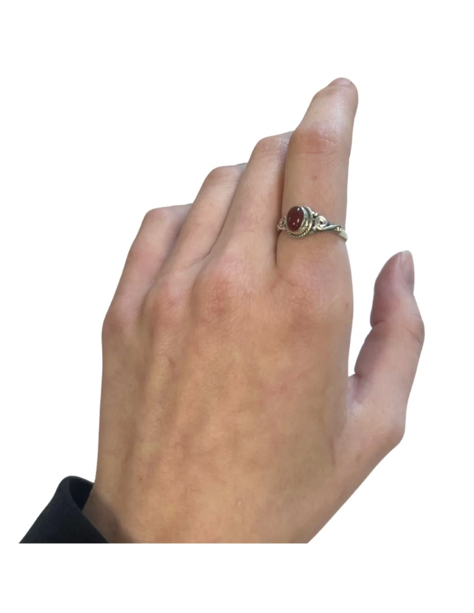 Carneool ring boho zilver nr.3 - maat 19 - Afbeelding 3