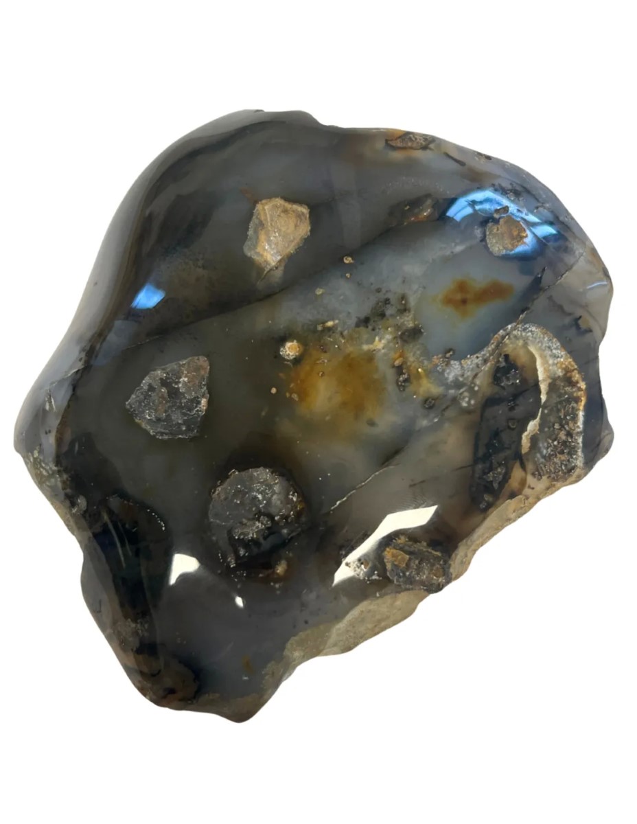 Agaat dendriet half gepolijst stuk nr.01