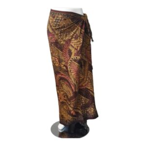 Om Namaste Sarong - 626 - Batik Vuurvogels - bruin & paars
