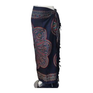 Om Namaste Sarong - 628 - Kleurige Bloem op Zwart