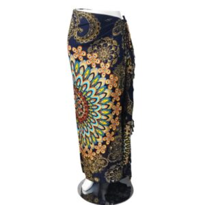 Om Namaste Sarong - 630 - Bloemrijke Mandala - Beige & Zwart