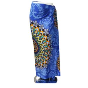 Om Namaste Sarong - 631 - Bloemrijke Mandala - Oranje & Blauw