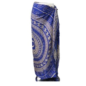 Om Namaste Sarong - 632 - Griekse Stijl - Beige & Blauw