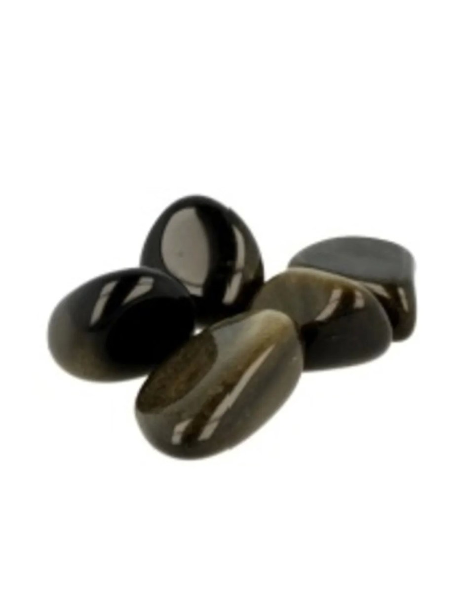 Obsidiaan goud 100 gr. trommelstenen (mt3)