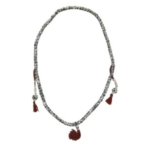 Mala ketting been wit/zwart 35 cm