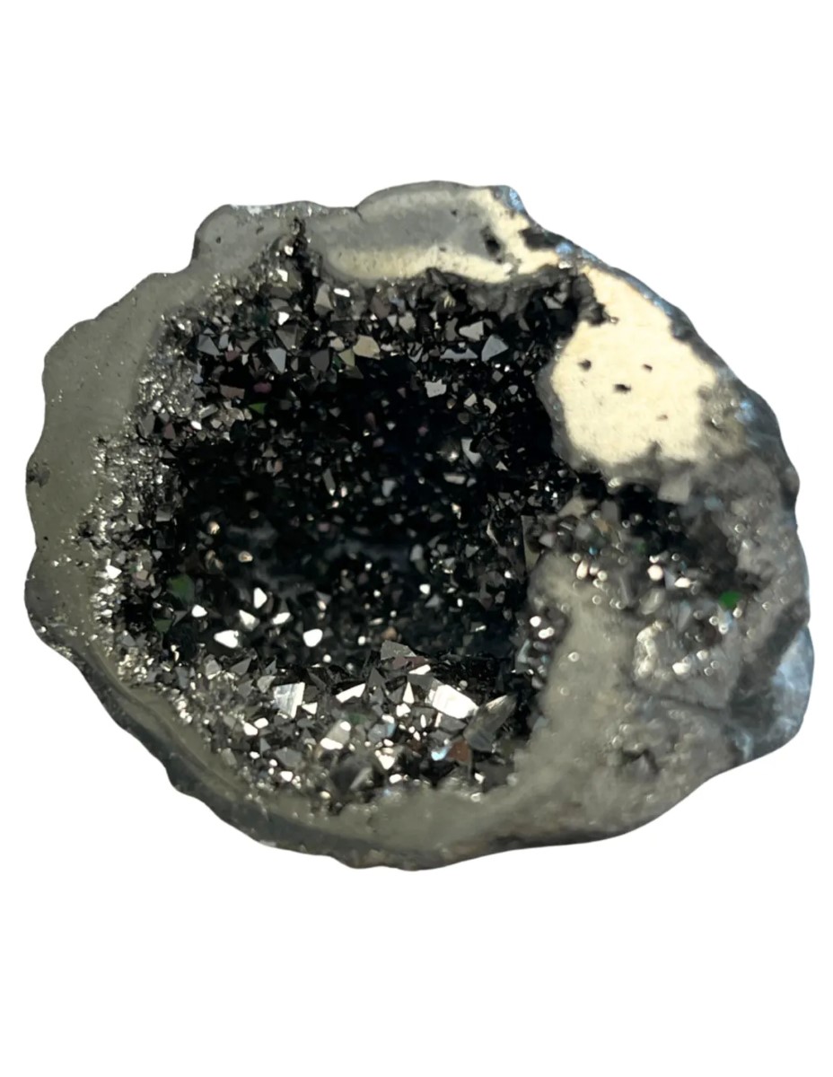 Bergkristal geode zilverkleur (synth) 2,5 - 5 cm