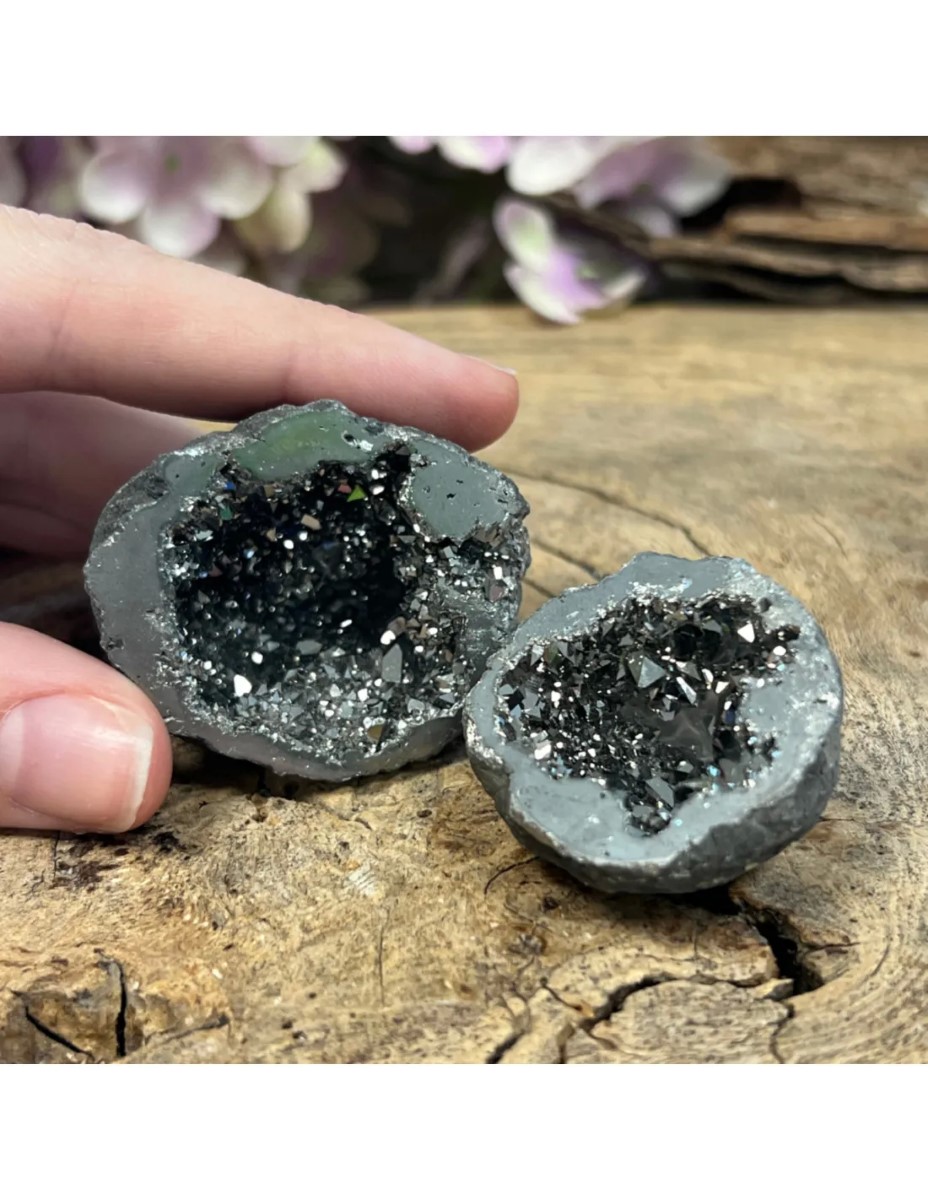 Bergkristal geode zilverkleur (synth) 2,5 - 5 cm - Afbeelding 2